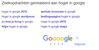 hoog in google komen
